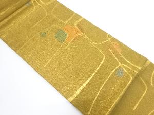 ふくれ織　幾何学模様織り出し袋帯